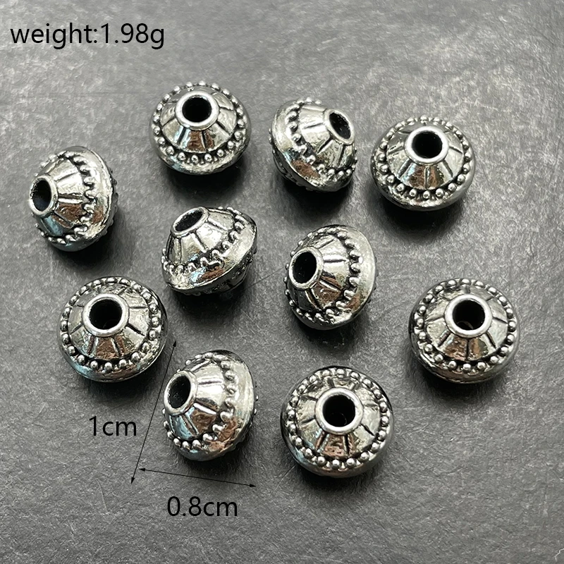 2-color Plating Tibetan Silver Gold Perforated UFO Series Gasket DIY Beaded Bracelet Necklace Jewelry Connector Accessories