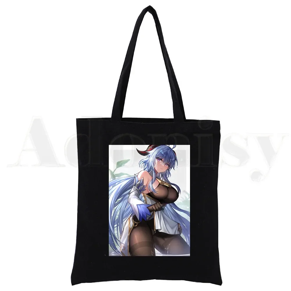 Genshin Impact-Bolso de mano de lona para compras, bolsa de mano reutilizable de Anime Zhong Li, bolso de hombro de tela para libros, bolso de regalo