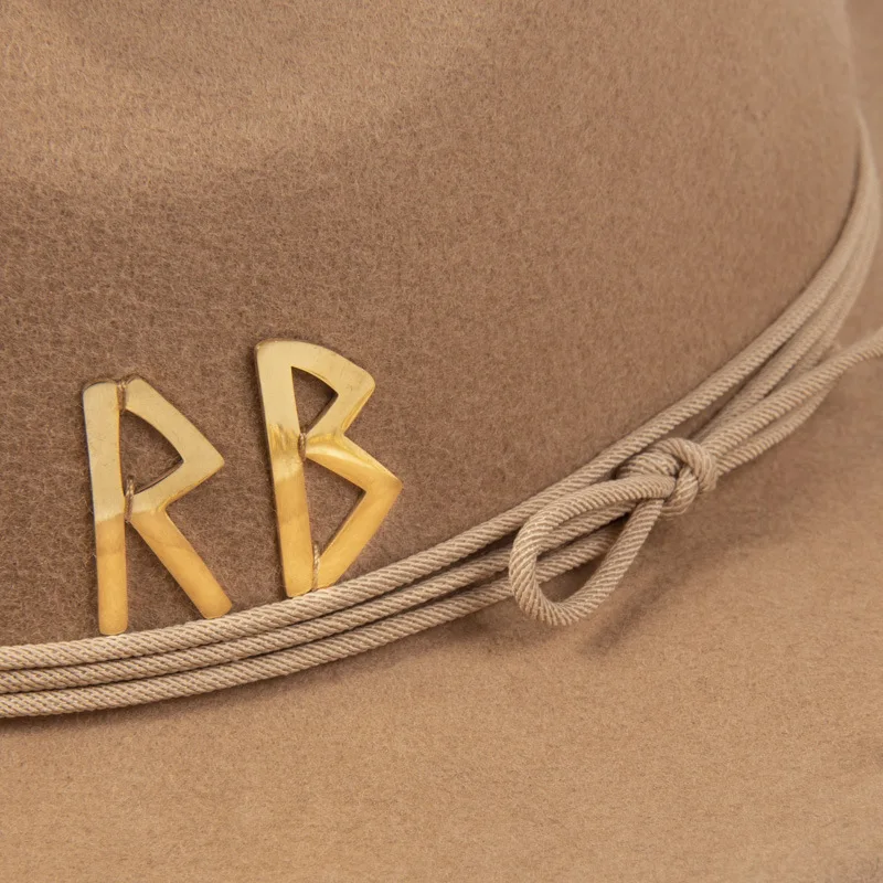 Women's Chain Decor Wool Felt Hat Letter Design Fashion Fedora Autumn Winter Warm Cap EU US