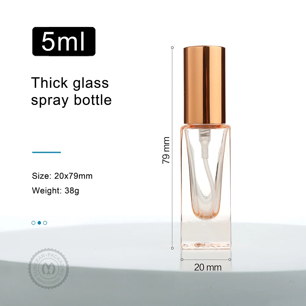 20PCS 5ml High Quality Perfume Spray Bottle Empty Glass Parfum Atomizer Travel Cosmetic Bottl Sample Vials Refillable Mini