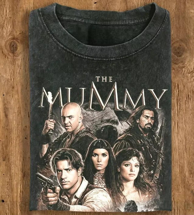 The Mummy 1999 Vintage Shirt Brendan Fraser Tee Rick O'Connell Evelyn Movie Vintage Washed T Shirts Casual Print Tees Unisex