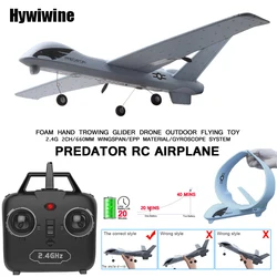 RC Plane Glider Toy 20 Minutes Flight Time Plane With LED 2.4G Remote Control Hand Throwing Wingspan Kids RC Jet Foam Airplane