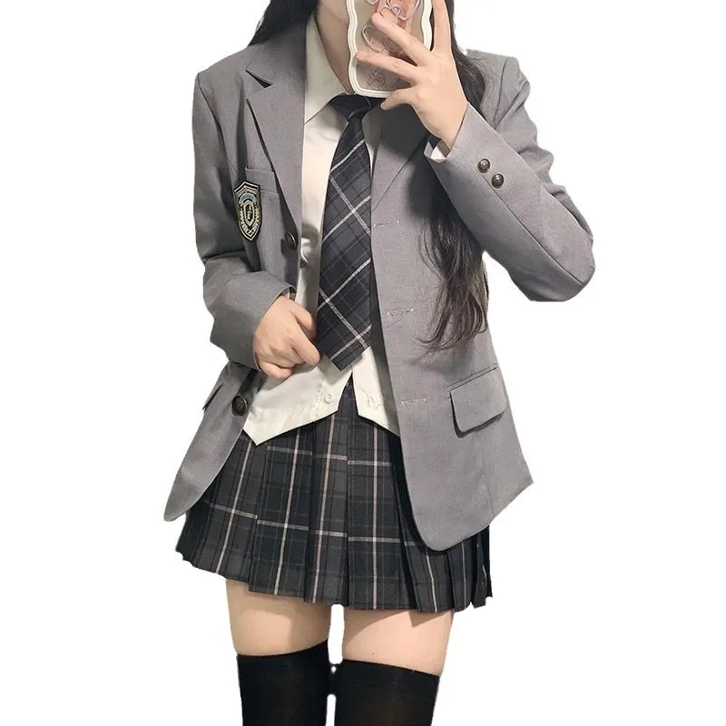College-style School Uniform for Female Students, JK Suit, Basic Style, Autumn/winter Suit Jacket Set, Performance Costume.