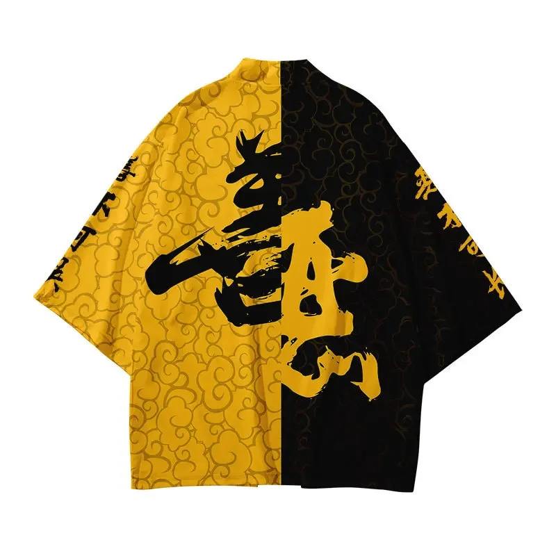 Harajuku Haori Summer Kimono Streetwear Chinese Style Fashion Samurai Cosplay Costume Japanese Men's Kimono Yukata 2024 Women