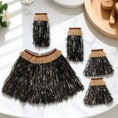 

1 set 1 Set Hawaiian Grass Skirt Women Hula Costume Arm Leg Bands Tropical Beach Party Decor Luau Dance Skirt Party Supply