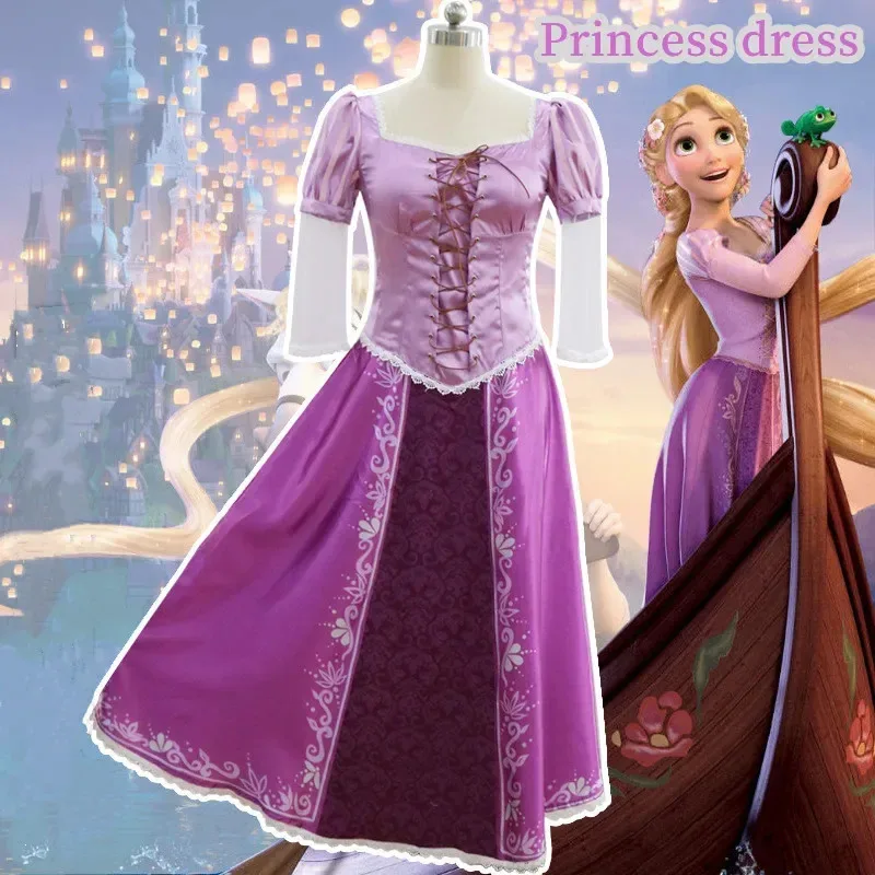 

Tangled Costume Princess Rapunzel dress kids girl tangled cosplay party wedding clothing for birthday gift Halloween Dressup