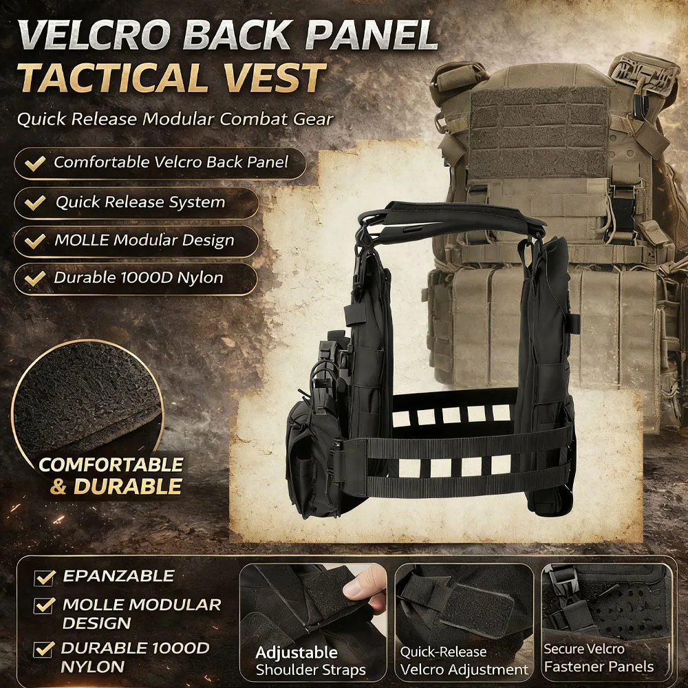 

Outdoor Tactical Vest RG Green 500D Nylon Camo Quick Release Molle Vest for Outdoor Training Airsoft CS Game