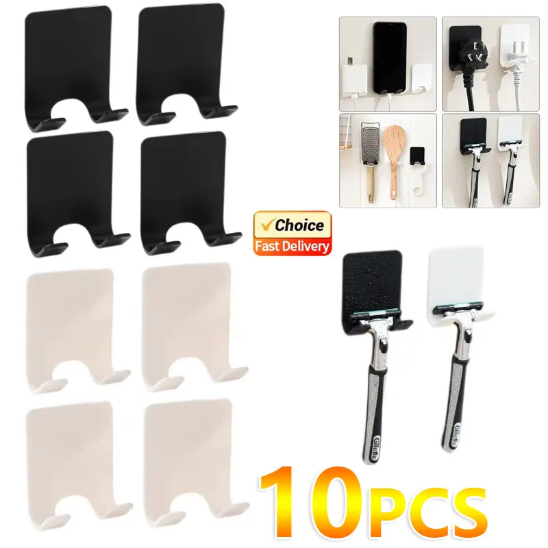 Wall Mounted Adhesive Razor Holder for Shower Bathroom Gillette Shaver Rack Plastic Hook Organizer Space Saving Storage