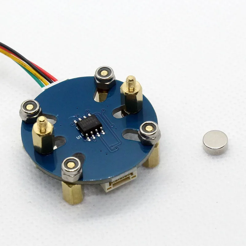 AS5600 12-Bit High Precision Magnetic Encoder Module I2C Angle Speed Sensor with Radial Magnet and Mounting Holes for FOC