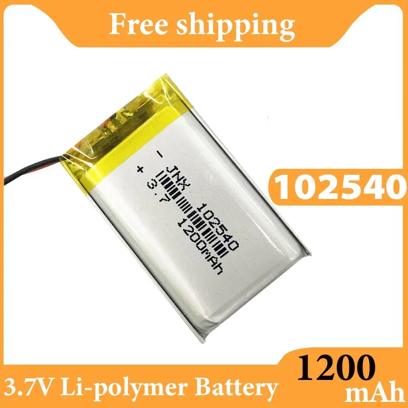 Original 3.7V 1200mAh 102540 JST 1.0 1.25 PH 2-pin Lithium Polymer Li-ion Battery for Bluetooth Speaker GPS Dash Cam Camera DVR