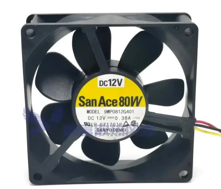 

Ltsf For SANYO DENKI 9WP0812G401 DC 12V 0.38A 80x80x25mm 3-Wire Server Cooling Fan8cm