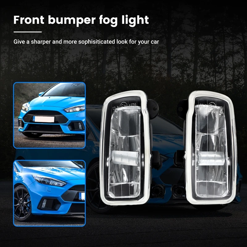 1 Pair Front Bumper Foglight Lamp For Ford B Max 12-18, Focus Rs 15-18 AV11-15K201-AA AV11-15K202-AA