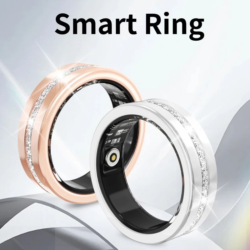 

Смарт-кольцо с бриллиантом, монитор сердечного ритма, водонепроницаемое Bluetooth-кольцо для отслеживания сна, фитнес-кольцо