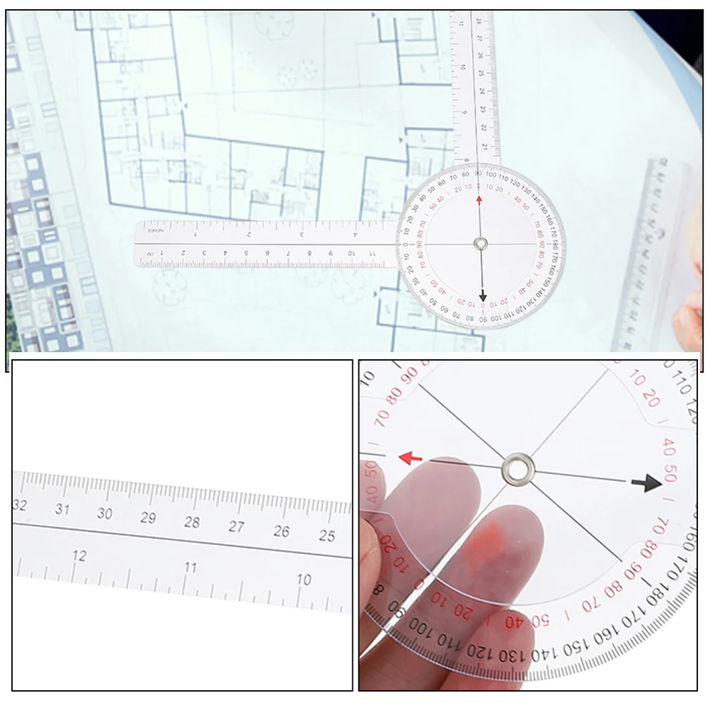 2 Pcs Major Tool Angle Ruler Protractor Spinal Goniometer Plastic Physical Rotary