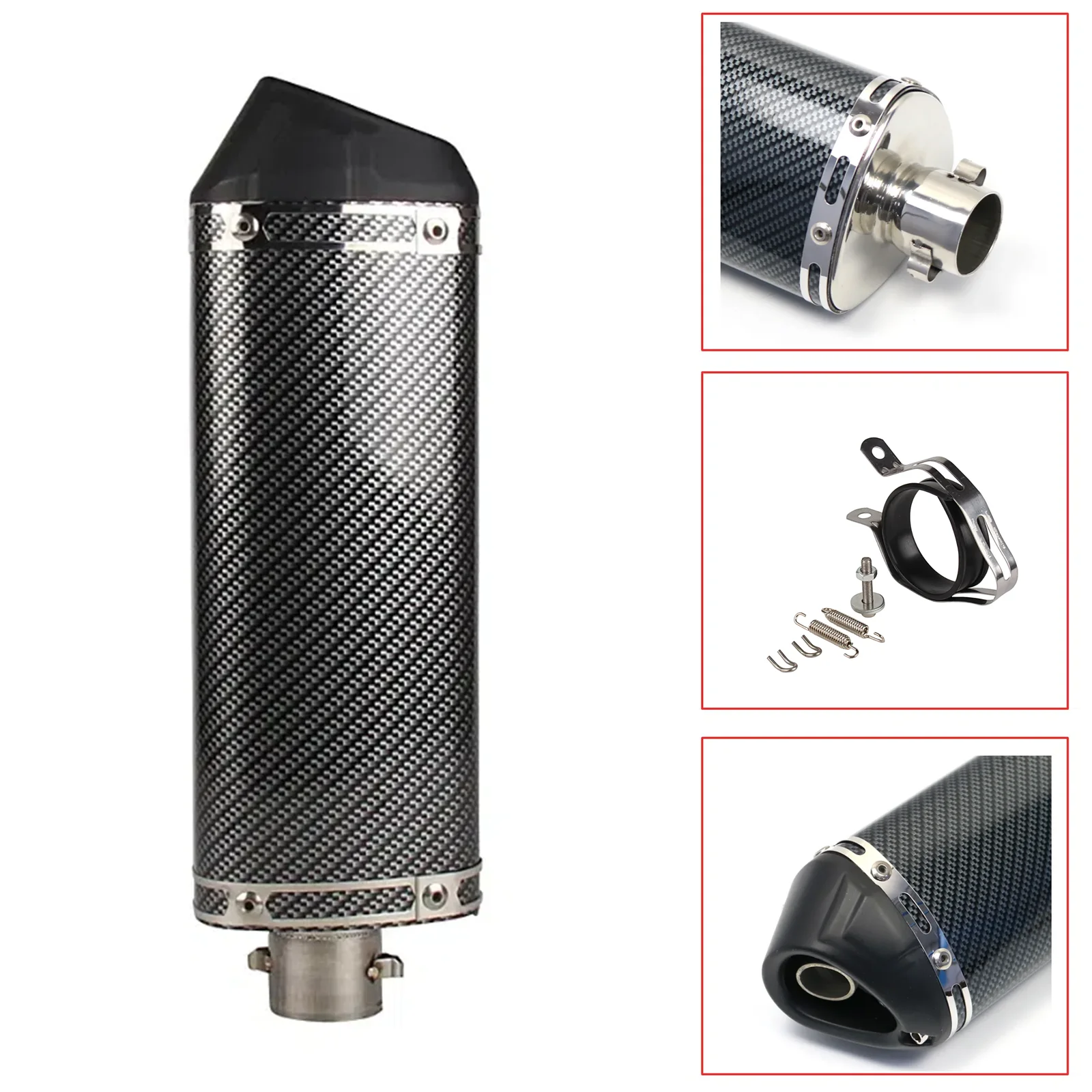 Motorcycle Carbon Fiber 38mm Silence Exhaust Muffler For Kayo Bse Apollo125cc 150cc 250cc SDG ATV Street Bike Touring Dirt Bike