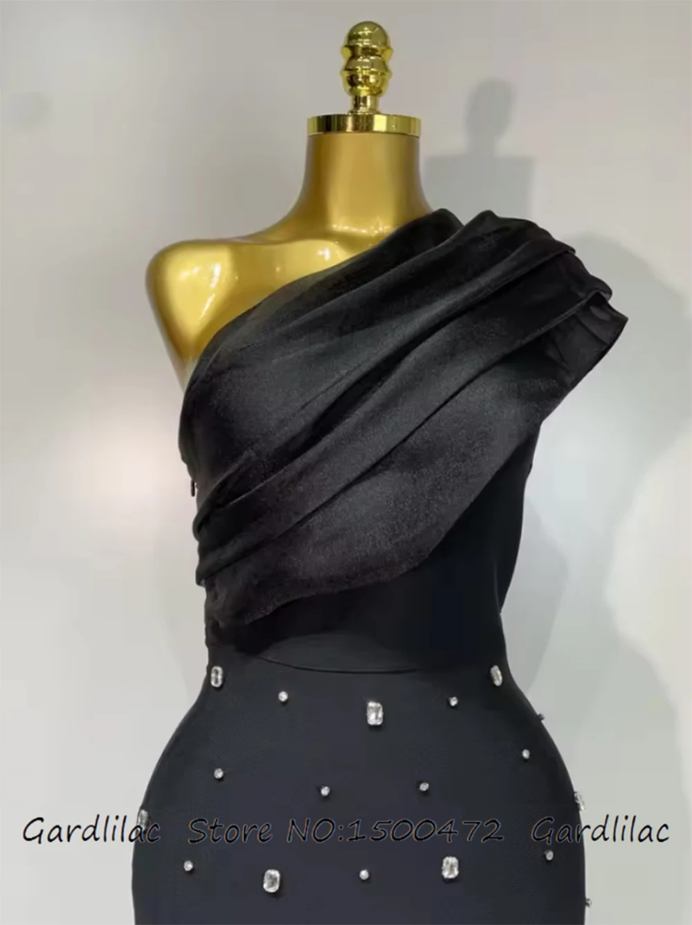 Vestido de fiesta elegante con un hombro, vestido largo ajustado de cristal brillante, vestido de fiesta de noche a la moda para Festival