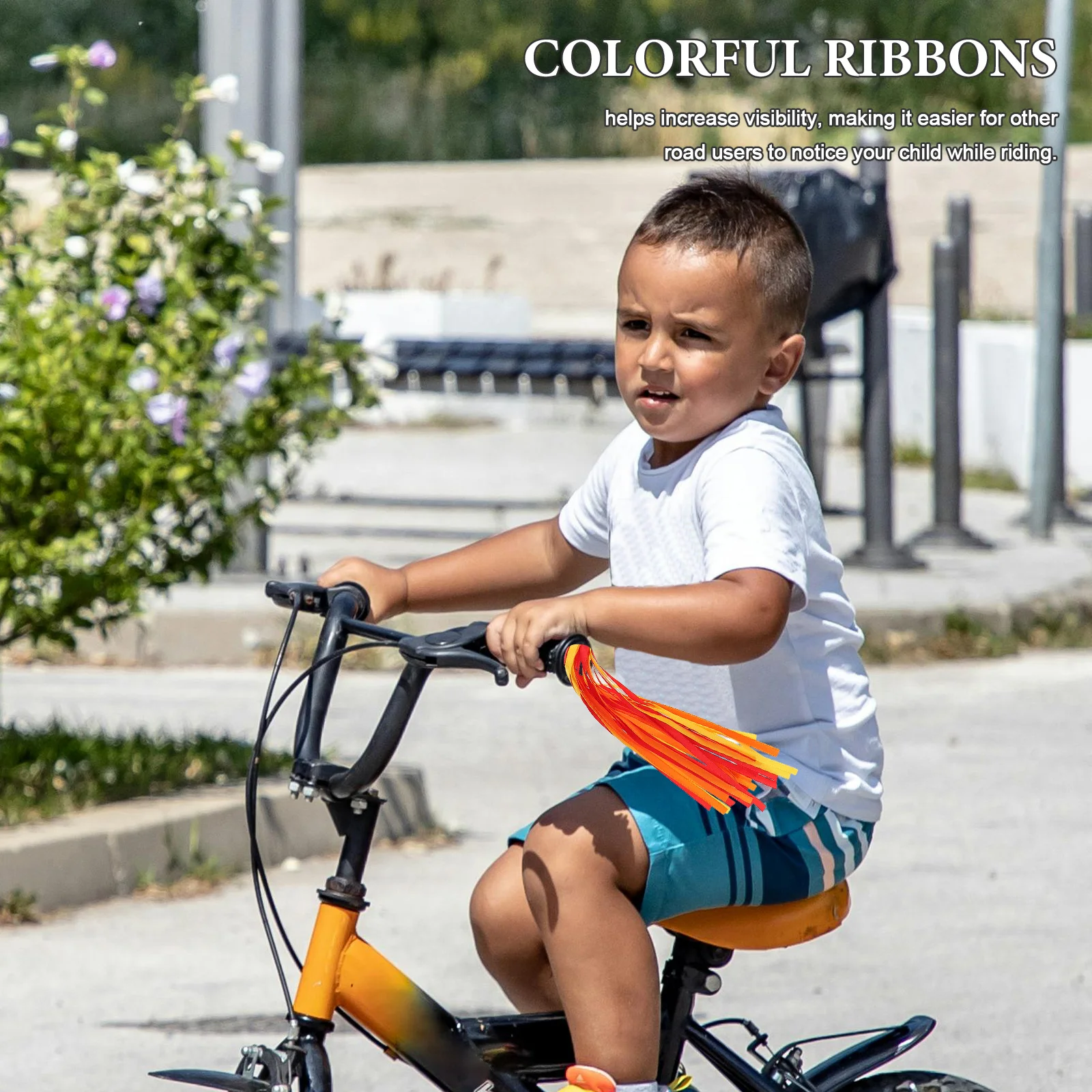 

4Pairs Bike Handle Streamers for Girls Boys Kids Scooter Tassels Rainbow Ribbons Bicycle Decor Accessories Safe Visible Design