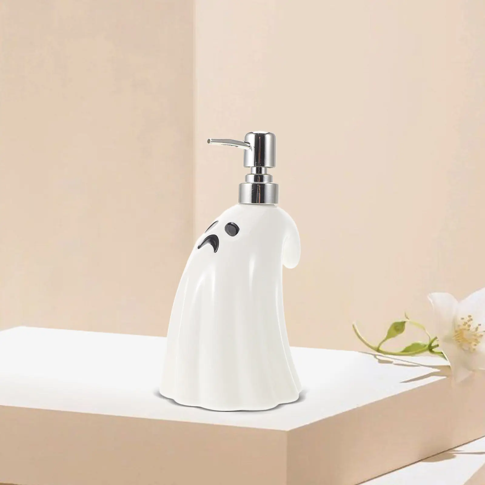 

Белый керамический дозатор для жидкого мыла, шампуня, лосьона, многоразовый пустой контейнер для ванной комнаты