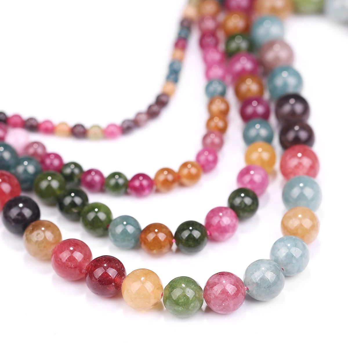 4/6/8/10mm Bunte Turmalin Jade Runde Perlen Für Schmuck Machen DIY Armband Halskette Ohrring Großhandel – Detail 5