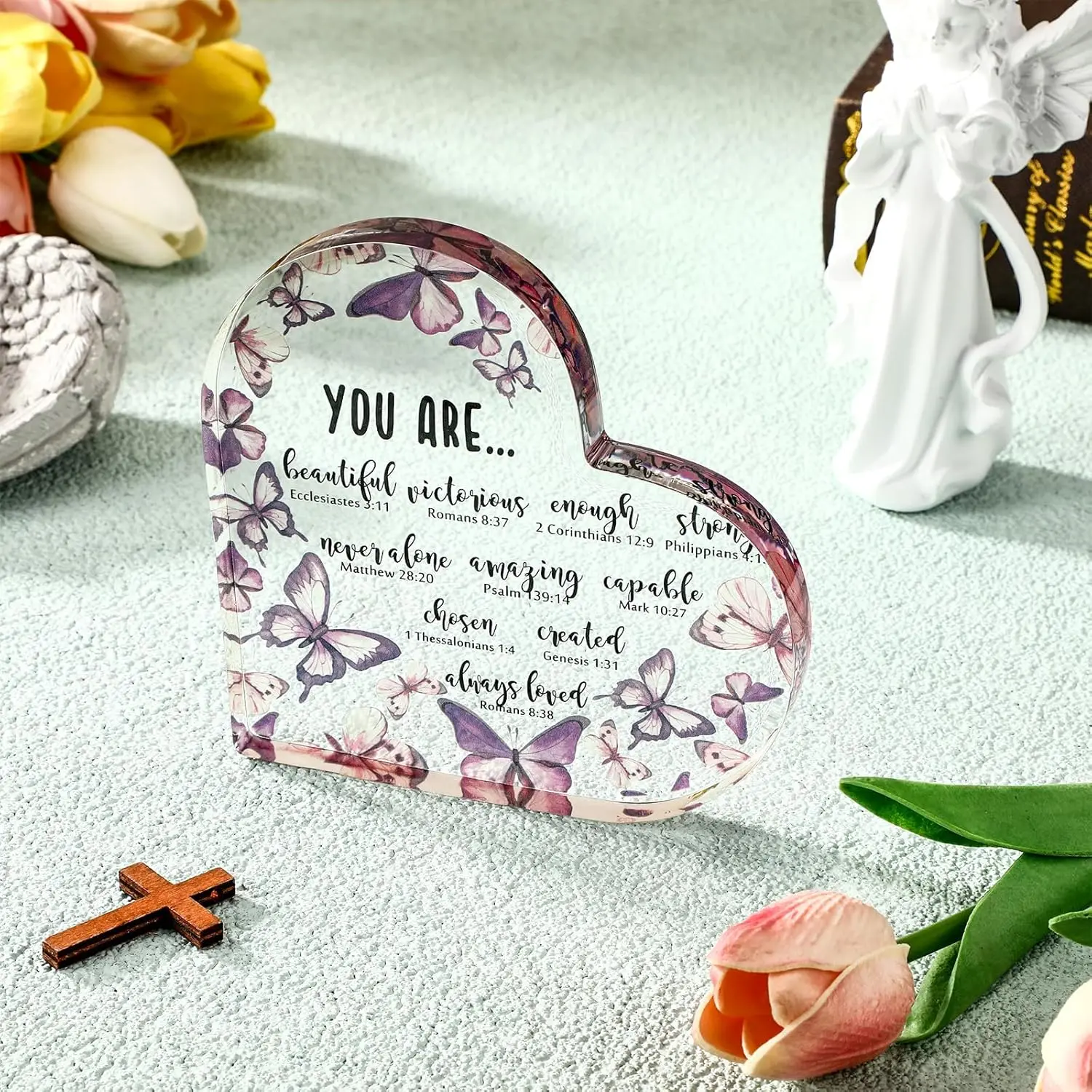 Christian Gifts for Women Inspirational Gifts Bible Scriptures Prayer Religious Gifts Christian Office Desk Decoration