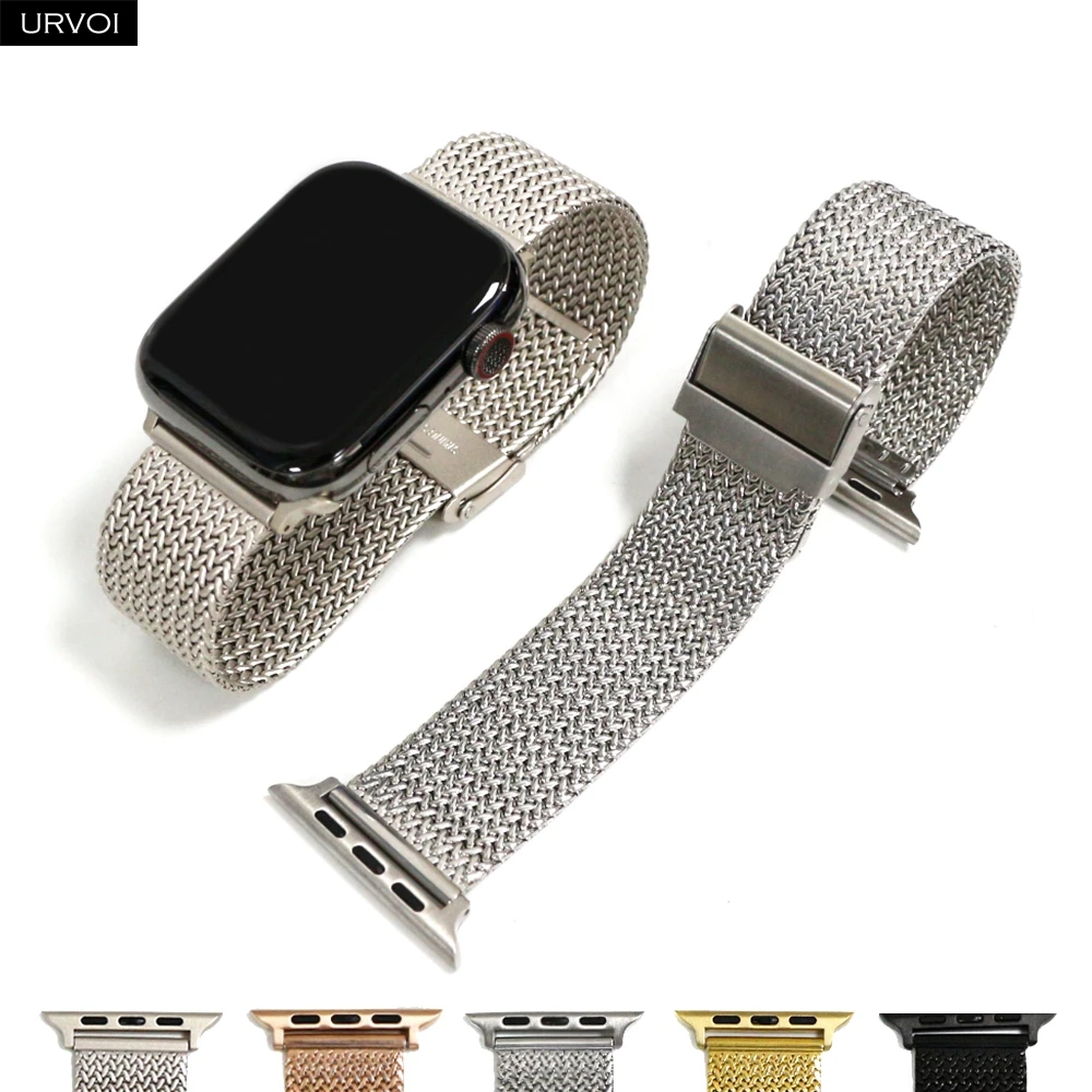 URVOI-Band für Apple Watch Ultra 2, Serie 10, 8, 7, 6 SE 5, Milanaise-Schnalle für iWatch-Mesh-Kette, Edelstahl-Zubehör