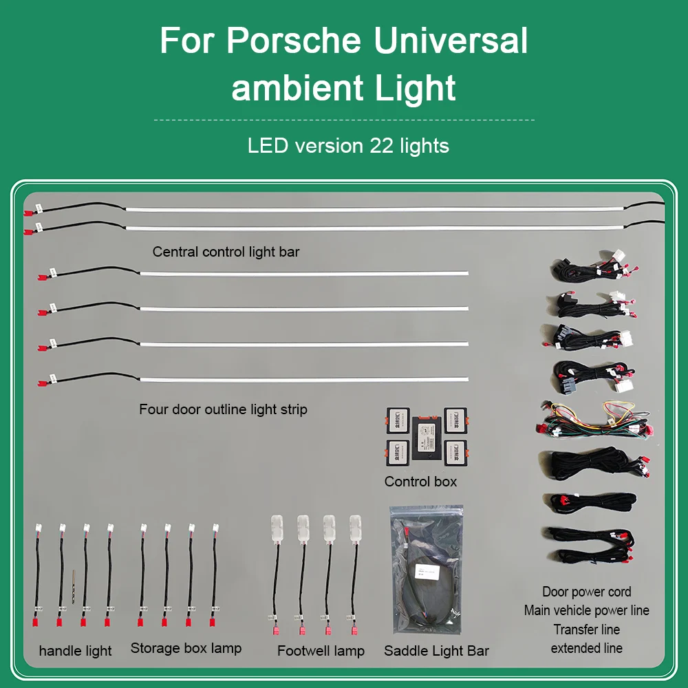 

Автомобильный окружающий свет для двери ADashboard Porsche RGB, многоцветная атмосферная лампа, отделка