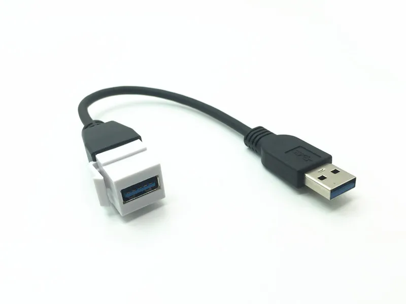Удлинительный USB-кабель Keystone Jack Соединительный кабель-адаптер USB 2.0/3,0 A «папа-мама» Удлинитель-конвертер 20 см