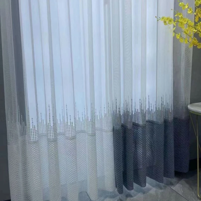 

New Custom Embroidered Nordic Style Living Room Bedroom Modern Window Curtain Kitchen Shower