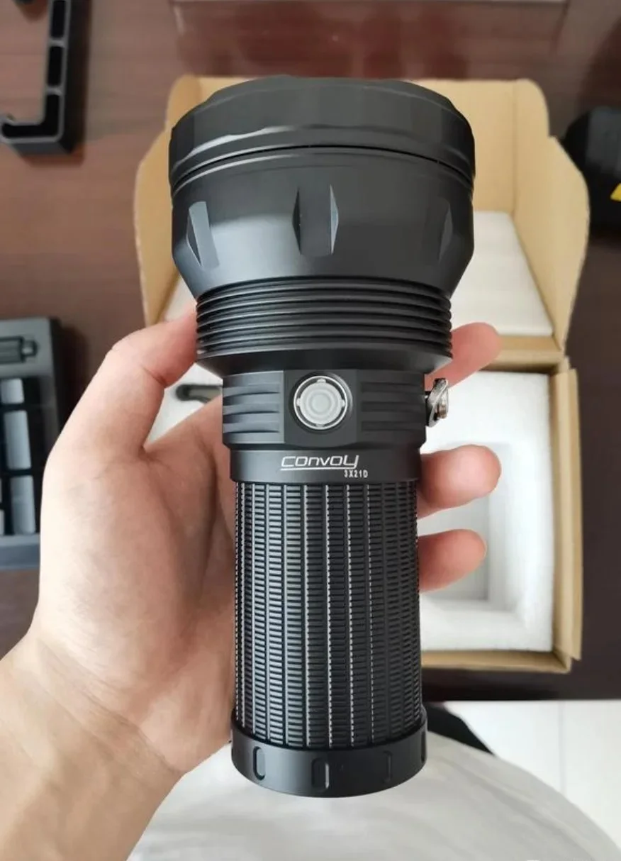 New Convoy 3X21D Power LED Flashlights SBT90.2 7000lm Type-c Rechargeable Torch Light by 21700 Battery for Self-defense