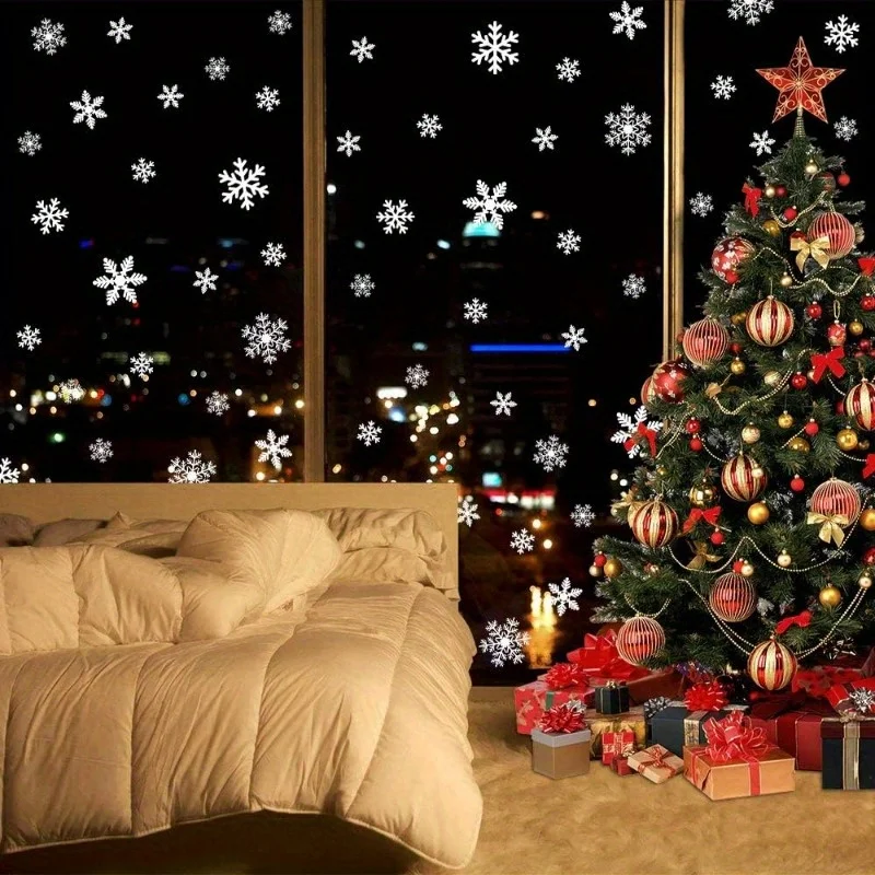 9 Blatt wiederverwendbare statische Aufkleber für Weihnachtsfenster aus PVC für den Urlaub, perfekt für Weihnachts- und Thanksgiving-Partyzubehör