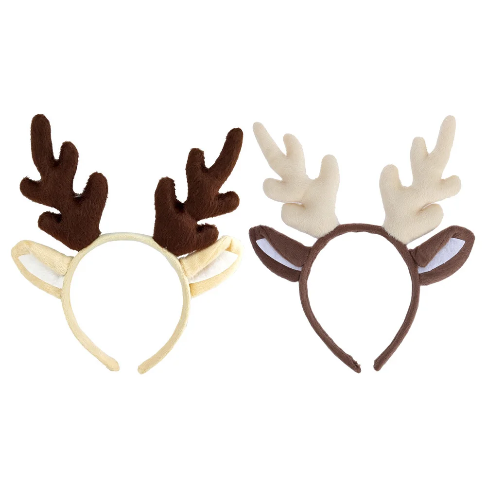 

2Pcs Xmas Antler Headwear Comfortable Hair Bands for Christmas Celebration Daily Carnival Outfit Upgrade Antler Headband