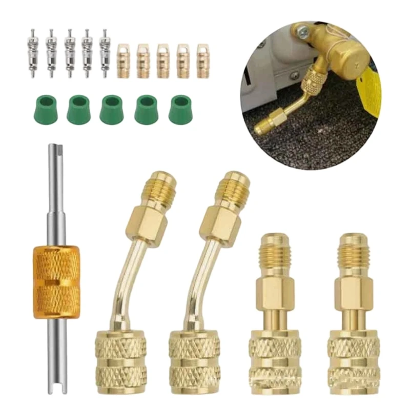 

Адаптер порта зарядки R410A с гнезда SAE 5/16 дюйма на штекер 1/4 дюйма для HVAC R410A M4YD