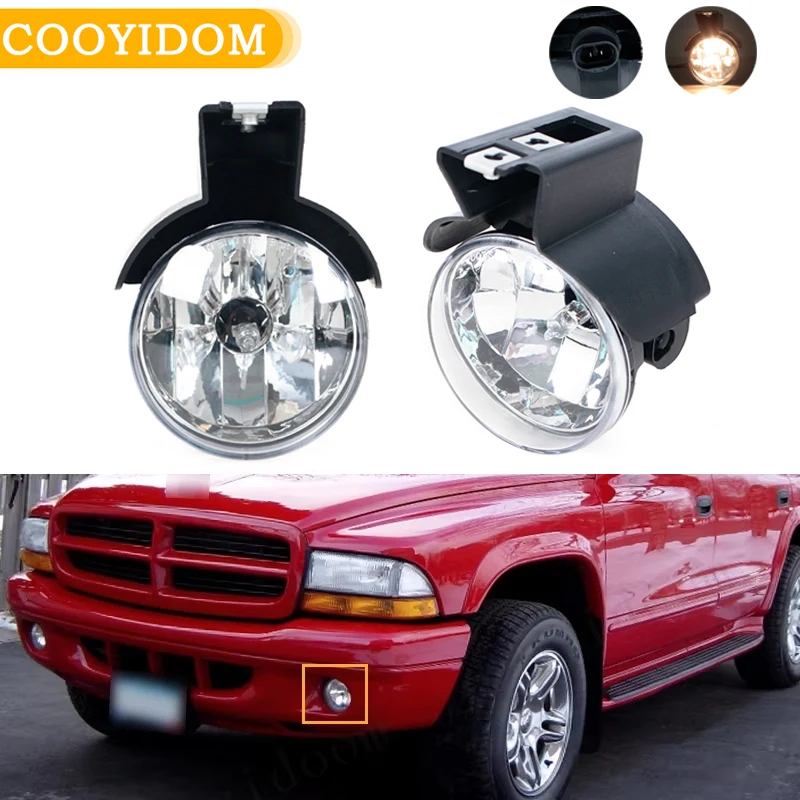 Car Headlight Front Bumper Fog Lamp For Dodge Dakota Durango 1997 1998 1999 2000 Driving Lamp Foglight  55077266AC 55077267AC