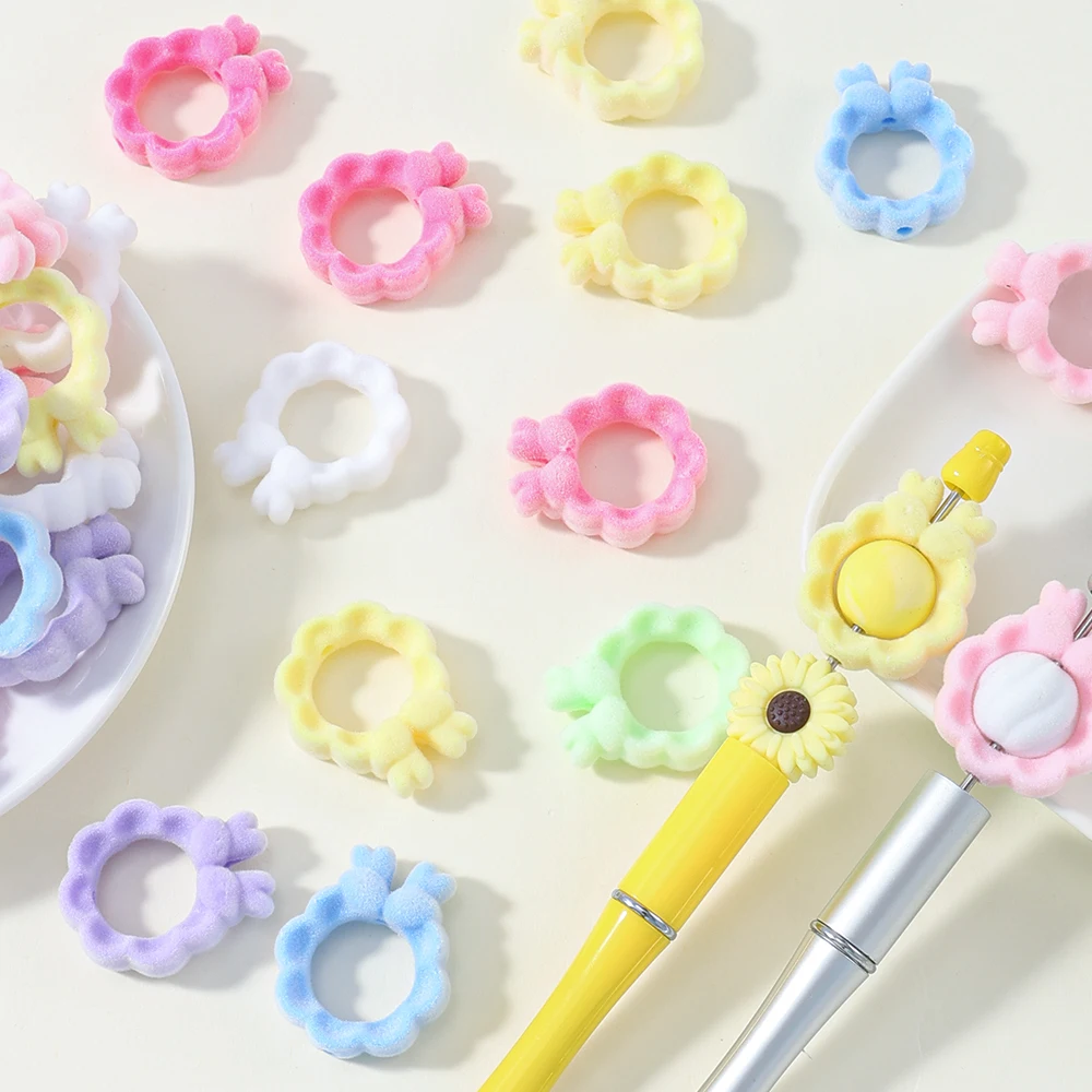 10 Stück Bunte Schleifenförmige Acrylperlen, Matt Gefrostet, Lose Perlen für DIY Schmuckherstellung, Armbänder, Bastelarbeiten – Detail 4