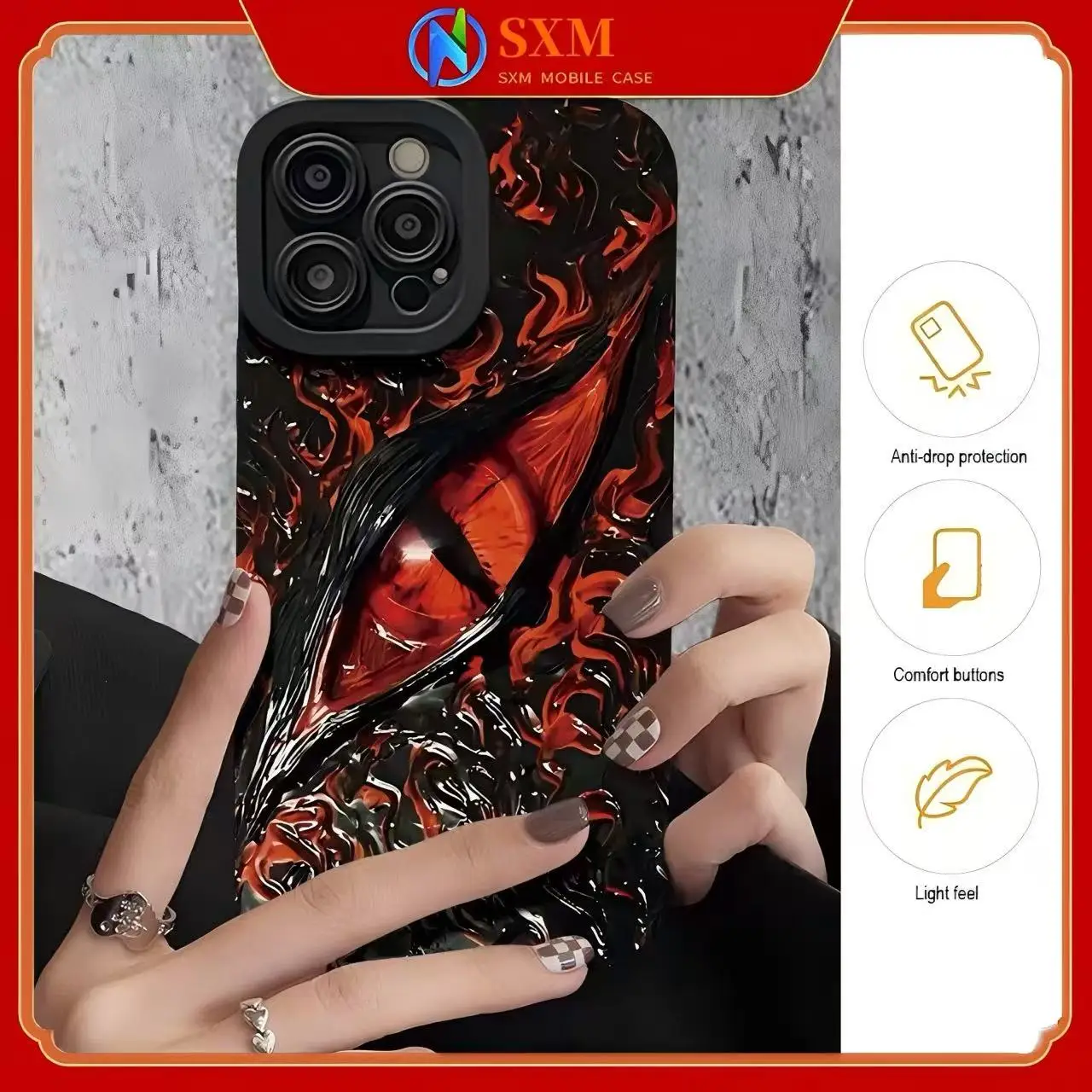 

Совместим с полным защитным противоударным чехлом для телефона Apple iPhone Cthulhu's Eye.