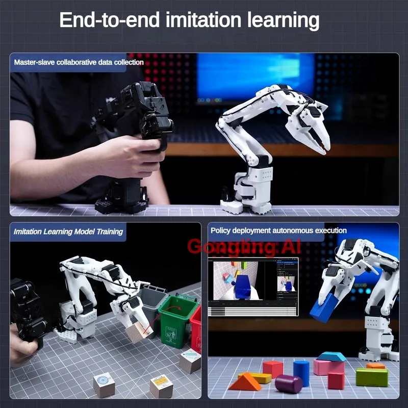 Geassembleerde SO-ARM101 Kit (Pro) 6 Dof Robotarm met geïntegreerde AI visuele herkenning voor LeRobot Hugging Face projecten