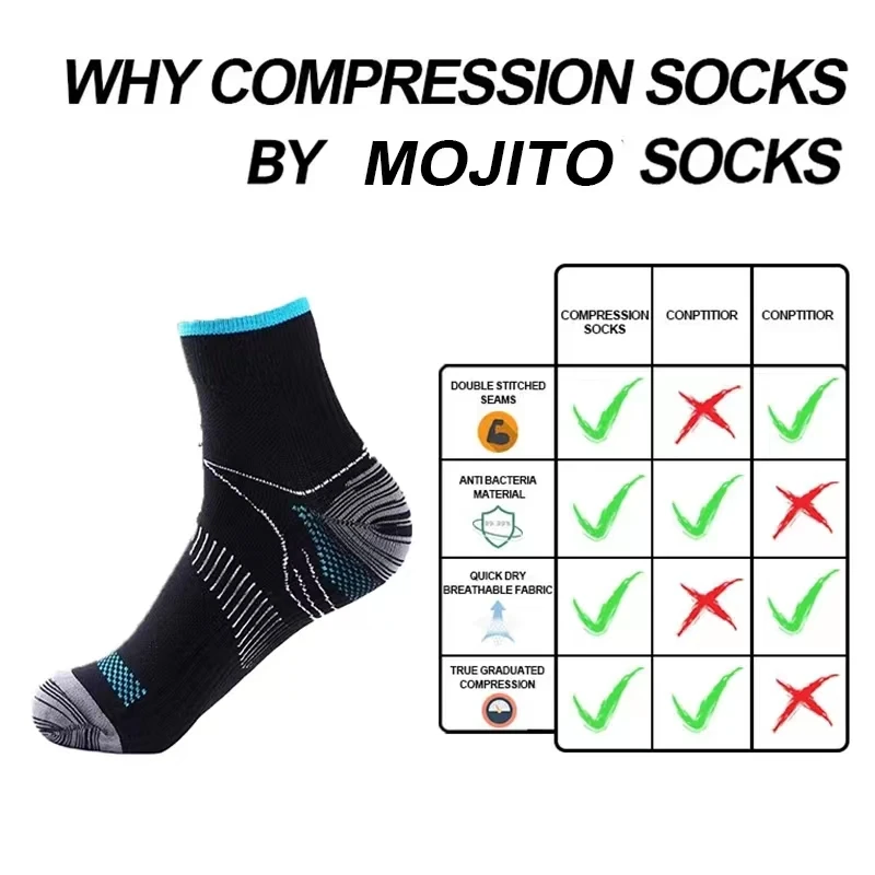 1Pairs Men Women Socks Couples Elastic Pressure Compression Socks Outdoor Sports Trail Running Cycling Ankle Socks Boat