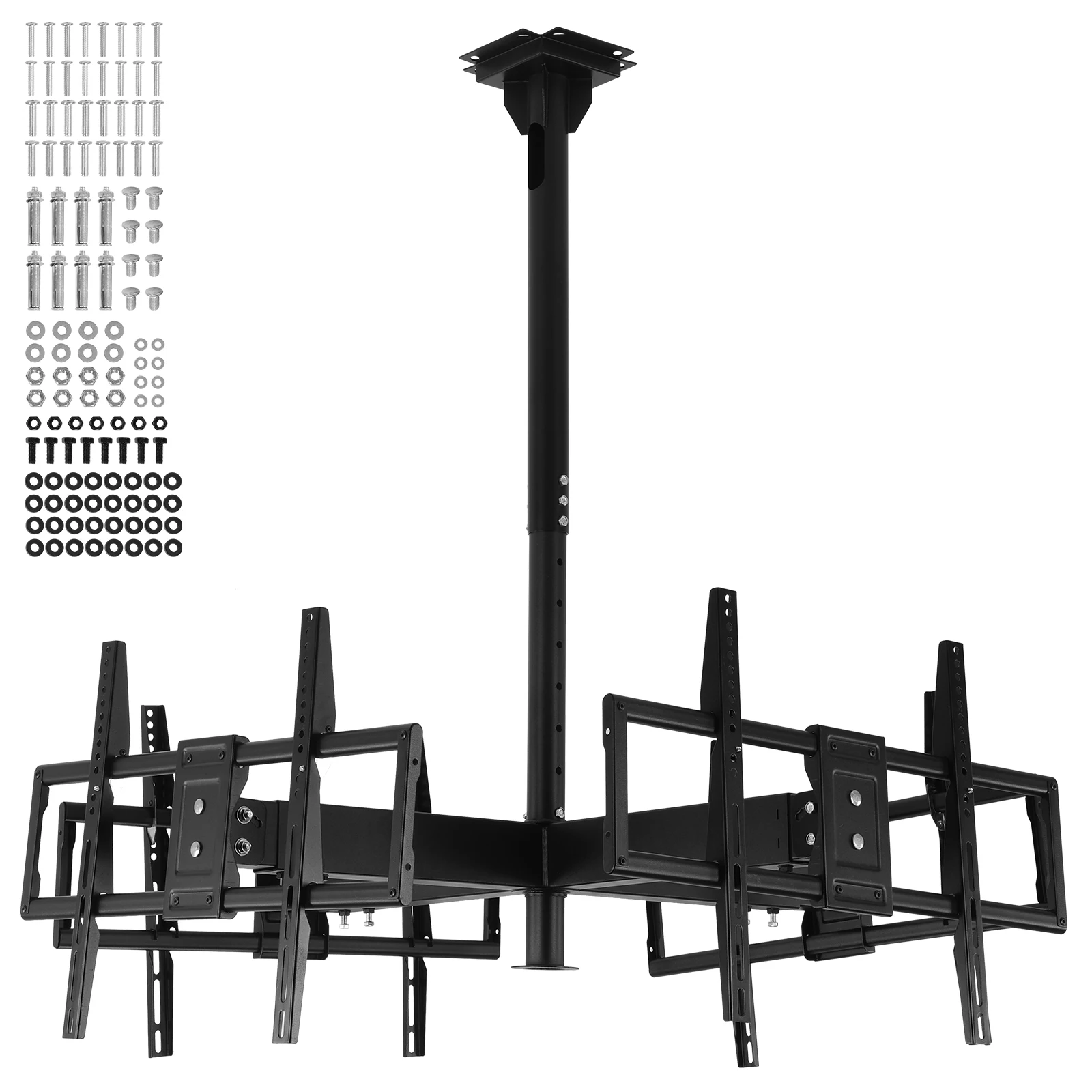 Drop Down TV Mount for 32-70 Inch Flat Screen Displays Support 3 Screens TV Pole Mount Max VESA 600x400mm 330 Lbs Capacity