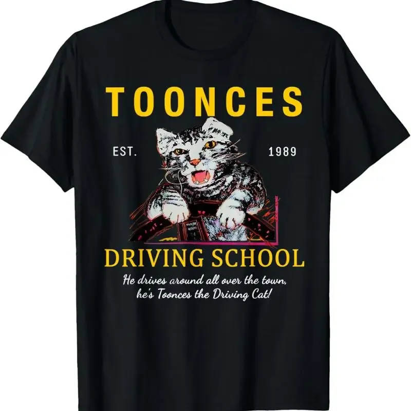 Toonces Driving School Est 1989 Lustiges Katzen-T-Shirt