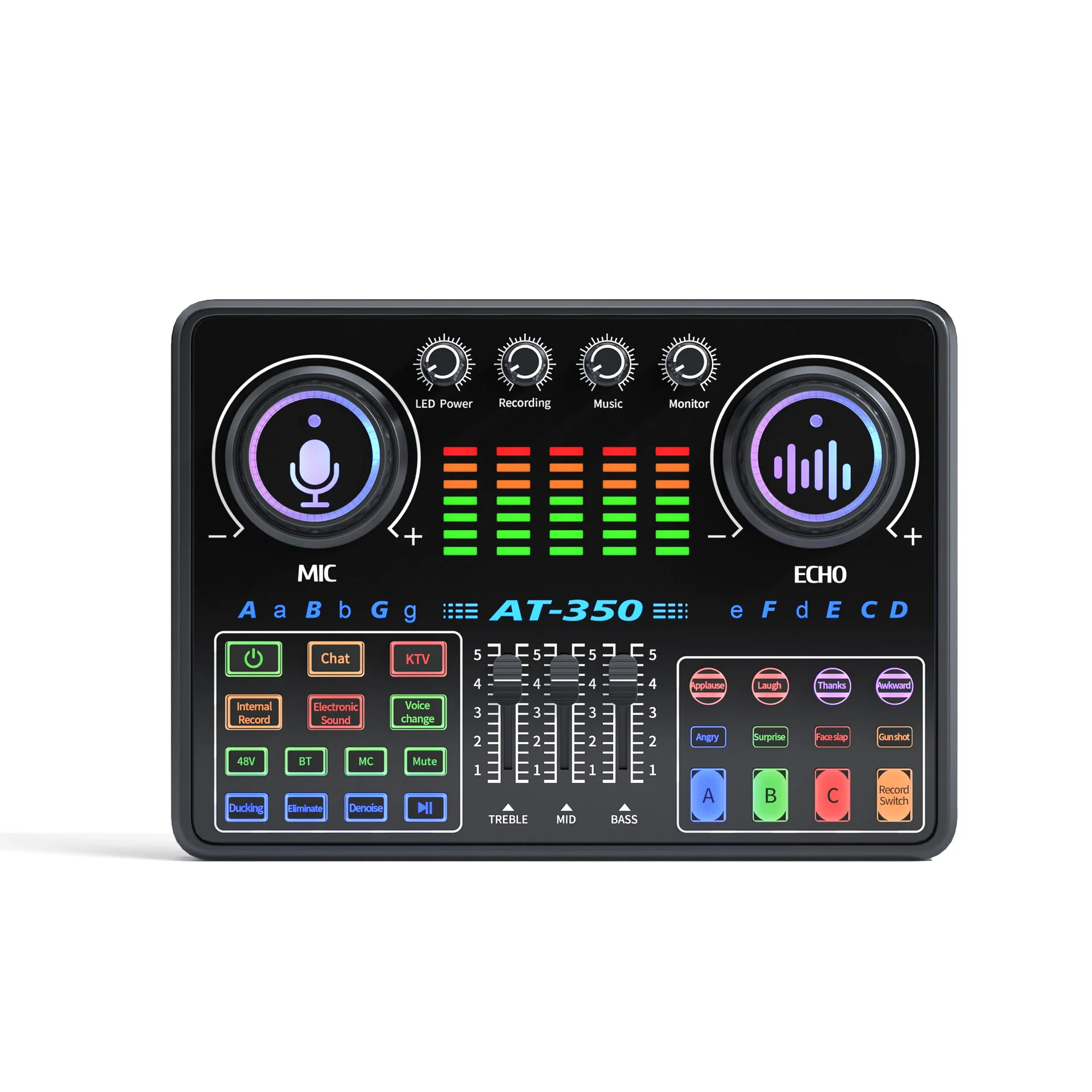 

48V Live Sound Card Equipment AT350 Mobile Phone Sound Card for Live Singing