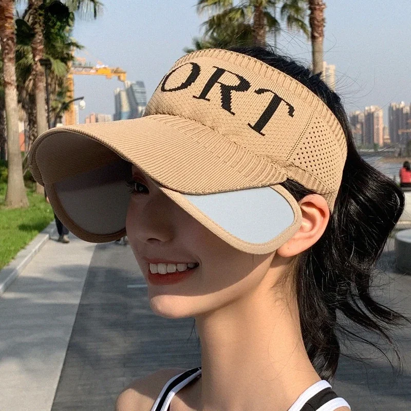 Sunscreen Sports Hat Women's Summer Korean Version of The Sunshade Sunshade Sunshade Big Edge Empty Top Hat Retractable Sunhat