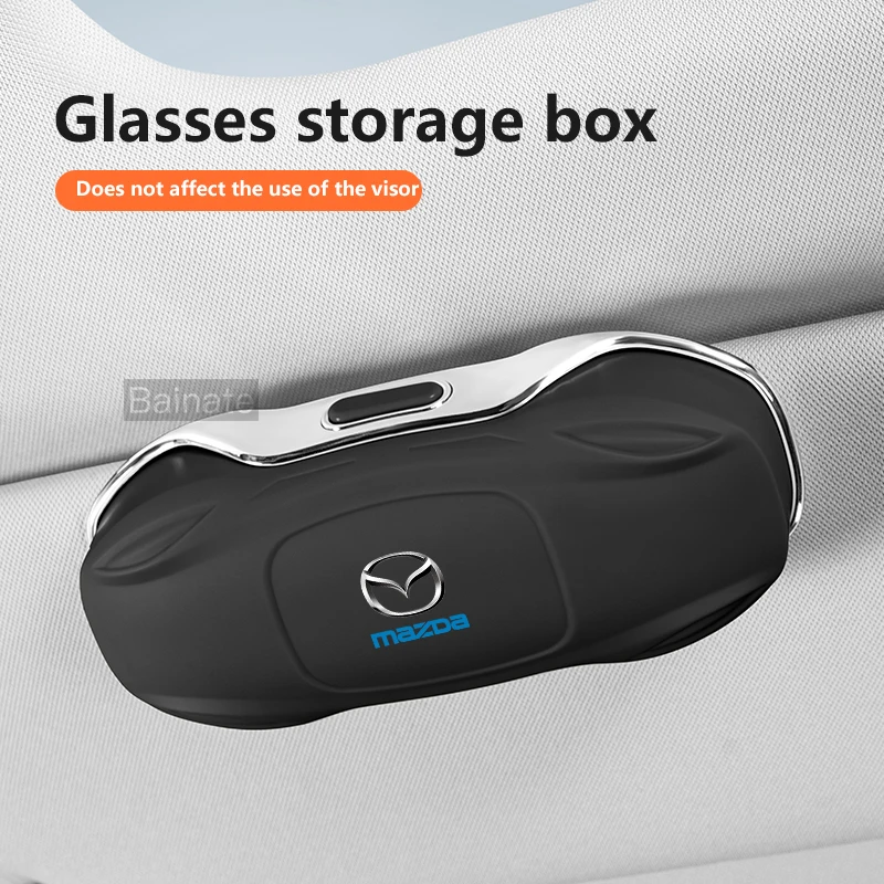 

Car Glasses Box Portable For Mazda 2 3 6 Atenza Axela Demio CX3 CX-5 MPS RX-8 CX-30 Sunglasses Holder Auto Visor Eyeglasses Case