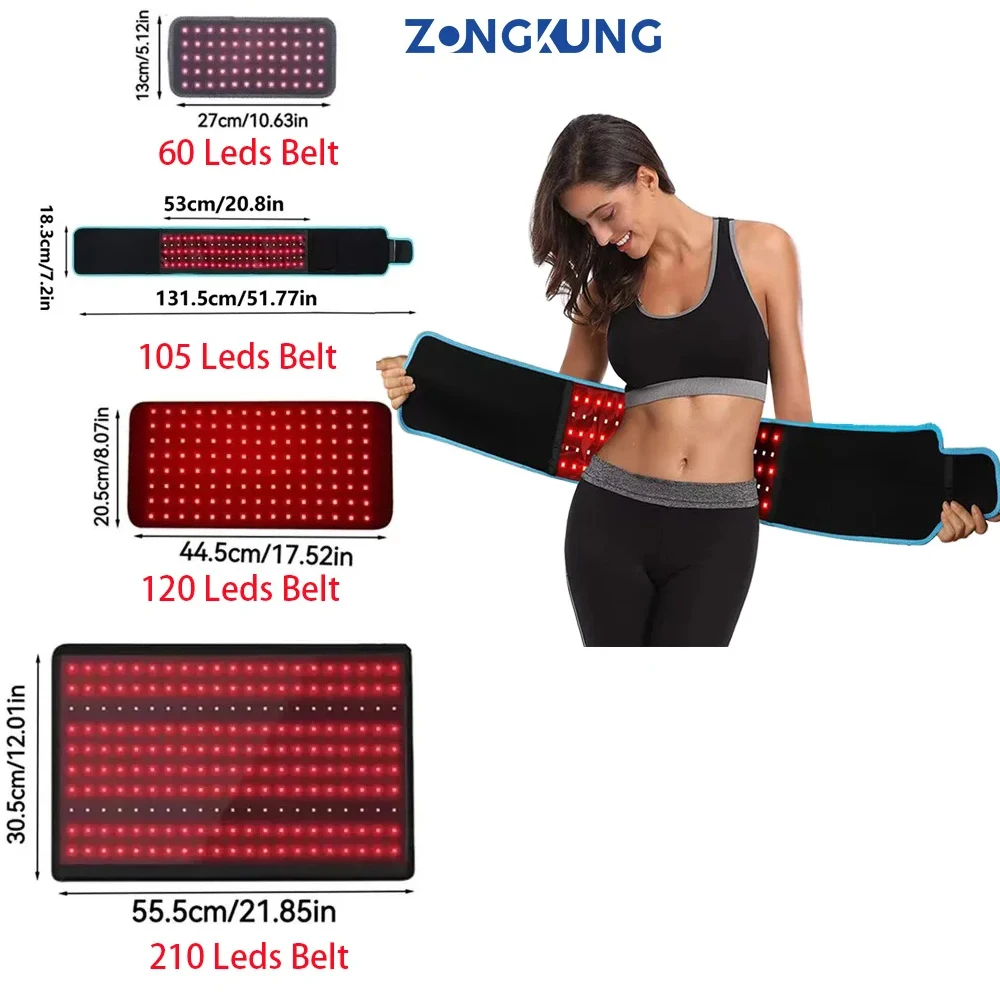 

ZONGKUNG Red＆Infrared Light Belt 660nm&850nm Full Body LED Devices Large Pads Wearable Wrap for Waist,Belly,Body,Back Pad