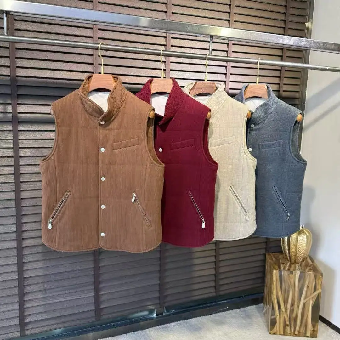 

BC итальянская мужская одежда, осенне-зимний новый стиль старых денег, мужская мода, пуховый жилет с воротником-стойкой, деловая повседневная куртка