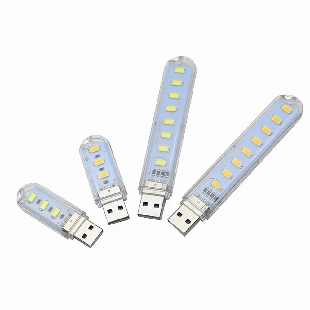 SMD 5630 5730 Notebook Warm White 8LEDs 5V Power Mini USB light Book Light USB LED Lights USB Night light Reading Book Lamp