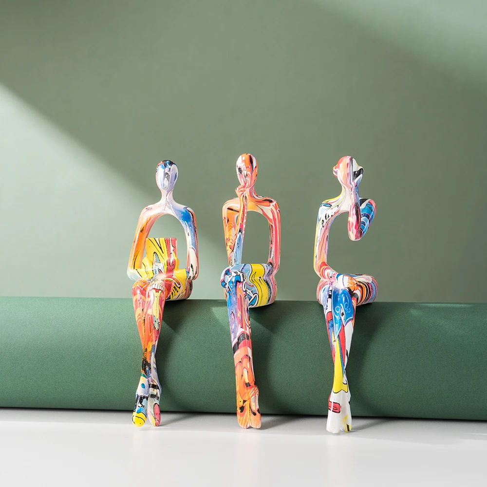 Vilead Graffiti Figurina astratta Scultura moderna pop art Interni Casa Soggiorno Scaffale Scrivania Accessori per decorazioni