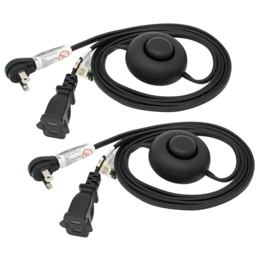 

Feet Switch Extension Cord 6 Feet for Floor lamp, Holiday Lights,,2 Packs