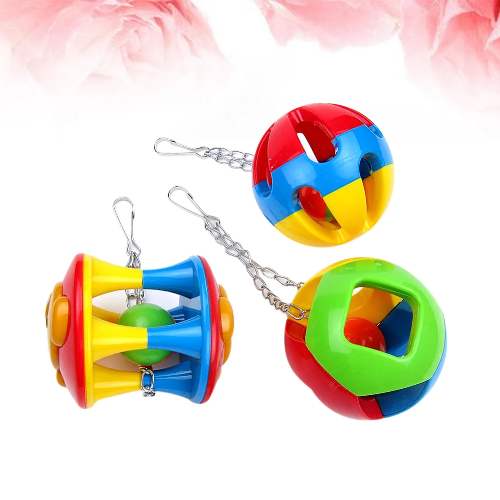 3pcs Funny Ball Playing Toy Hollow-out Ball Feet Training Toy Educational Bird Toy Feet Grasp Ball Toy