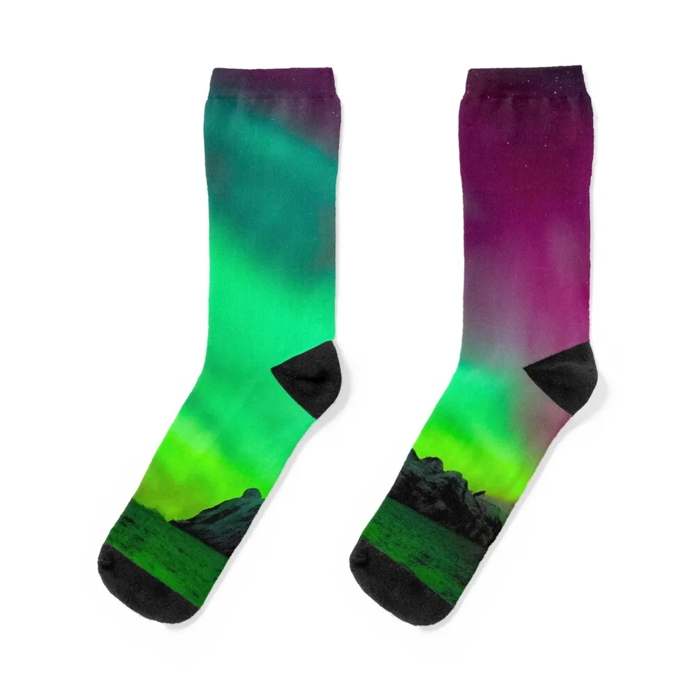 

Northern Lights Socks hip hop Climbing happy crazy Socks Male Women's