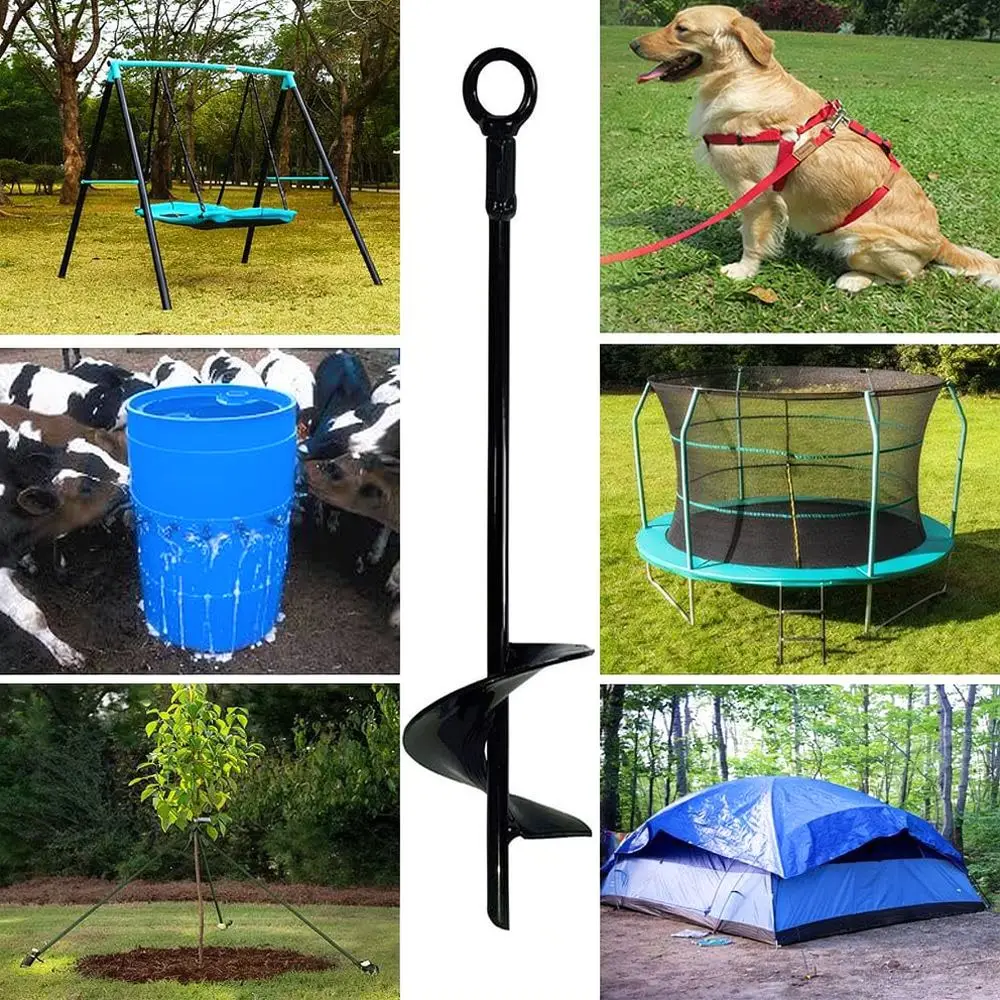 Spiral Stake Anchor For Outdoor Camping Tent Trampoline Canopy Shed Security Ground Fixing Easy Drill Installation
